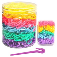 Ringhana 女童用優質大容量橡皮筋髮圈3件組(圓筒盒+方盒+Easy Cut) RH2