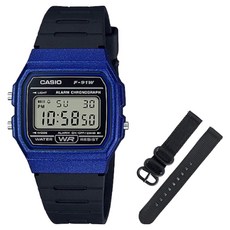 CASIO 卡西歐 數位電子錶 + NATO錶帶套組 F-91WM-2A