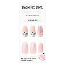 데싱디바 매직프레스 네일팁 세트 러브 허그 코핀, 핑크, 1세트