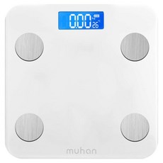 muhan 藍牙體重機 電池款, 1個, 珍珠白, BLTZC26F