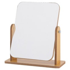 FAmILyLIFE 生活 翻轉式文青風木質化妝鏡 A-046 大, 木紋色