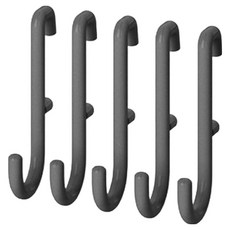 BDRP 타원형구멍 전용 다용도 타공판정리대 후크 2.5 x 6 cm, 블랙(B007), 5개