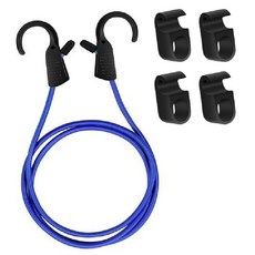 Malltoday 隨意掛 汽車後車廂曬衣繩 1.5m + 掛勾4件組, 1套, 繩索藍色