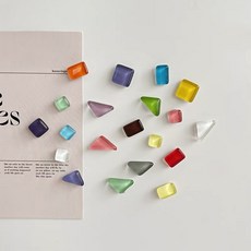 玻璃鵝卵石造型釹磁鐵冰箱貼 20入, 1套, 混合顏色