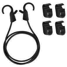 Malltoday 隨手掛 汽車後車廂曬衣繩 3m + 掛勾 4p 組, 1套, 黑色繩帶