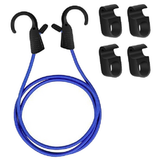 Malltoday 輕鬆掛 汽車後車廂曬衣繩 1.5m + 掛鉤4入組, 1套, 02 藍色(繩)