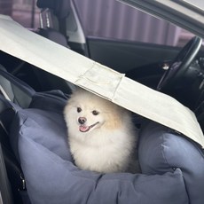 hitzzi 狗狗遮陽罩 適用所有汽車座椅, 1個, 米色