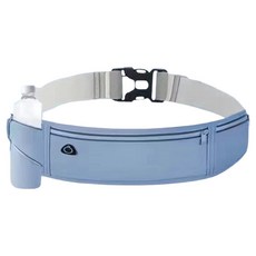 Denvillier 男女通用 附水瓶架三格慢跑腰帶, 1個, 天藍色