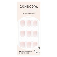 데싱디바 매직프레스 네일 숏 스퀘어, 1세트, 블루미(화이트)