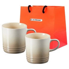 LE CREUSET 卡布奇諾馬克杯 200ml*2個+購物袋 S組, 1套, 肉荳蔻