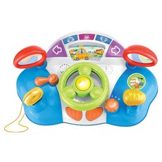 HUANGER 嬰兒聲光方向盤, 1個, 白色 + 藍色