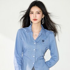 LUNA GIRL 女款Bellon格紋長袖襯衫 L25FST081102