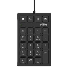 INTOPIC 廣鼎 USB有線數字鍵盤, 黑色, KBD-N108, 23鍵減音按鍵