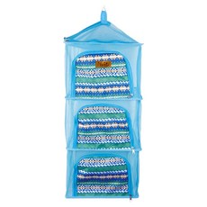 Nuit 努特 方形4層餐廚網/瀝網籃/網籃/碗籃/餐廚籃 NTF70TG, 藍色, 1個