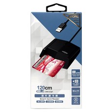 INTOPIC 廣鼎 晶片讀卡機, 1個, CR-50, 黑色