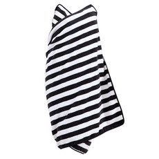 bebehome 輕柔甜美親膚可穿式居家吊帶浴巾裙 XL, 1個, 黑白條紋