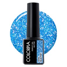 Colorpia 一步式亮片凝膠指甲油, 1個, G018 藍色汽水, 6g
