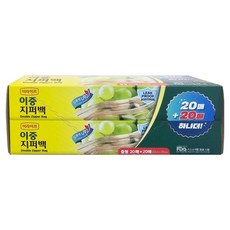 e.Life 雙層夾鏈袋, 2個, 中(M), 20入