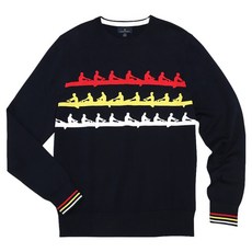 BrooksBrothers 男款划船條紋圓領毛衣