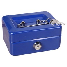 Noi-one 旅行用可上鎖攜帶式保險箱 12 x 9.5 x 6 cm, 迷你鑰匙款 藍色