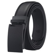 本革職人 質感立體千格紋/金屬壓紋設計自動扣真皮皮帶