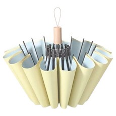 Life+ 時尚撞色16骨雙龍骨實木手柄彩膠折疊傘/晴雨傘/晴雨兩用抗UV傘