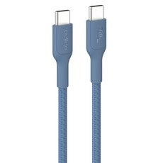 벨킨 C타입-C타입 60W 브레이디드 고속 충전 케이블 CAB024fq2MBL, 2m, 블루, 1개