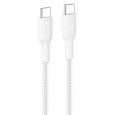 벨킨 C타입-C타입 240W 브레이디드 고속 충전 케이블 CAB025fq1MWH, 화이트, 1개, 1m