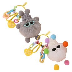 아이끌레 몽글 먼지뭉치 인형 키링 2종 세트, 9cm, 선글라스그레이 + 선글라스화이트, 1세트