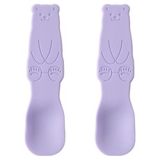 EasySili 矽膠小熊甜點冰淇淋湯匙, 2個, 紫色
