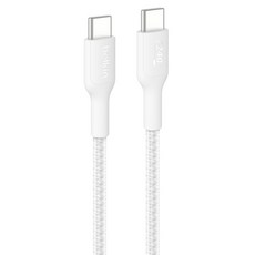 벨킨 C타입-C타입 240W 브레이디드 고속 충전 케이블 CAB025fq2MWH, 화이트, 1개, 2m