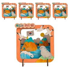 민화샵 독도 우드시어터 만들기 S2500500, 혼합색상, 5개
