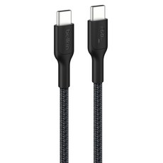 벨킨 C타입-C타입 60W 브레이디드 고속 충전 케이블 CAB024fq1MBK, 1m, 블랙, 1개
