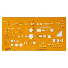 KORING 電氣正規圖形模板尺 200 x 105 mm K-401, 1個, 單一顏色