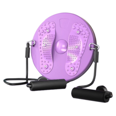 QMVF 健身磁石腳底按摩扭腰盤 附拉力繩, 1個, 紫色