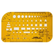 코링 템플레이트 전기기호형판 도형자 200 x 150 mm K-415, 1개