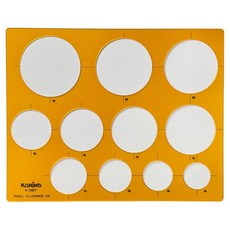 코링 템플레이트 대형 원형정규 도형자 327 x 290 mm K-106, 1개