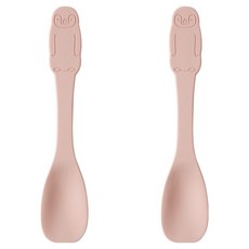 EasySili 矽膠甜點湯匙 企鵝, 粉紅色, 2個