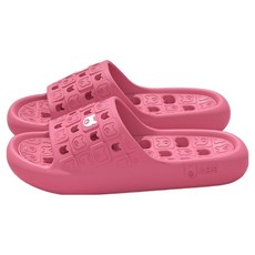 daysoy 小熊格紋洞洞浴室拖鞋, 01 玫瑰紅色, 1個