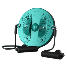 QMVF 健身磁石腳底按摩扭腰盤 附拉力繩, 1個, 綠色