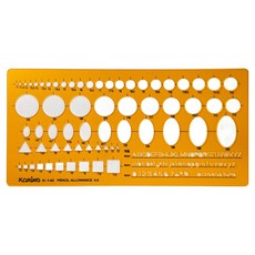 KORING 綜合圖形模板尺 233 x 114 mm K-140, 1個, 單一顏色