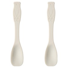 이지실리 실리콘 디저트 스푼 곰돌이, 화이트, 2개
