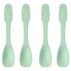 Easy Sili矽膠甜點湯匙 企鵝, 薄荷綠, 4個