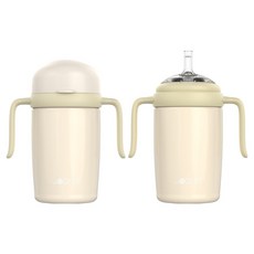 주니 유아용 스테인레스 자기주도컵 + 스테인레스 빨대컵 세트, 240ml, 1세트, 코코아