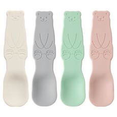 Easy Sili 矽膠小熊甜點冰淇淋湯匙4件組, 1套, 摩登