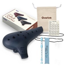 DABell Alto C陶笛 群青 霧面 DPO-AC4 + 直笛 套裝, 1套, 群青(陶笛), 隨機出貨(直笛), 陶笛(DPO-AC4)