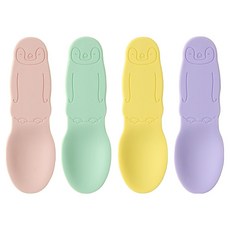 EASY SILLY 矽膠多用途優格奇異果湯匙4件組, 1套, 粉彩色