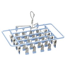 WE CHAMP 不鏽鋼晾曬28夾 方形 Z0094, 藍色