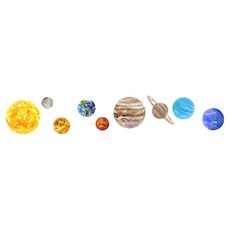 WA. WALL ART 防水PVC無痕設計壁貼 行星宇宙 FX64041