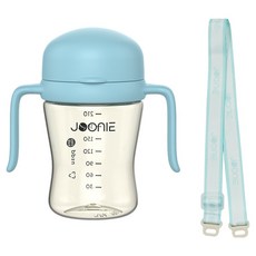 주니 2세대 자기주도컵 210ml + 스트랩 세트, 1개, 블루(컵), 블루(스트랩)
